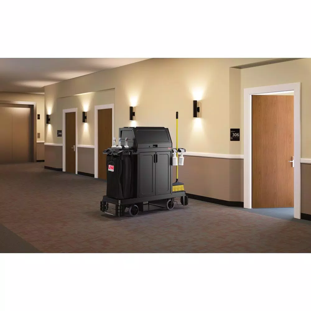 Suncast Commercial Carry Caddy for Housekeeping Carts, Black Resin Organizer
