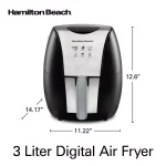 Hamilton Beach 3.4 Qt. Air Fryer with Nonstick Basket, 1500W, Black thumbnail 2