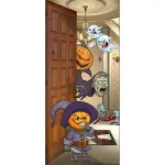My Door Decor 36 in. x 80 in. Halloween Pumpkin Heads Front Door Banner Mural Sign thumbnail 1