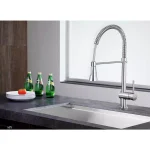 ANZZI Carriage Single Handle Kitchen Faucet, Brushed Nickel, Modern Deck Mount thumbnail 14