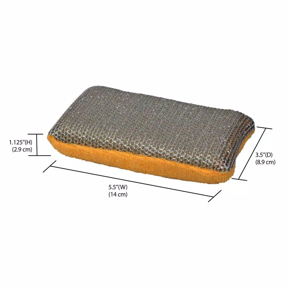 Unbranded Multi-Purpose Dual Action Microfiber Scrubbing Sponges, Yellow
