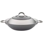 Circulon Elementum 14-Inch Hard-Anodized Nonstick Covered Wok with Side Handles, Oyster Gray thumbnail 1