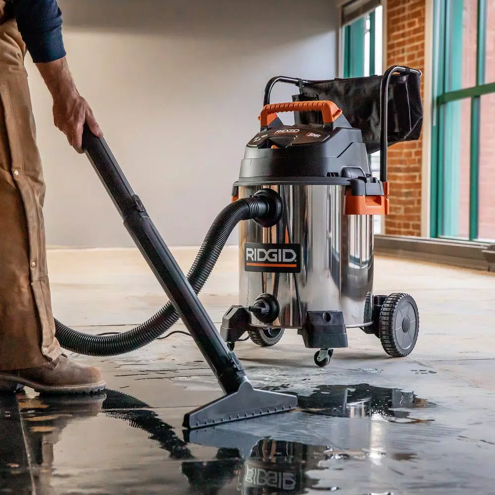 RIDGID 16 Gal. 6.5 Peak HP Stainless Steel Wet/Dry Shop Vac with 10 ft. Pro Hose and Locking Accessories