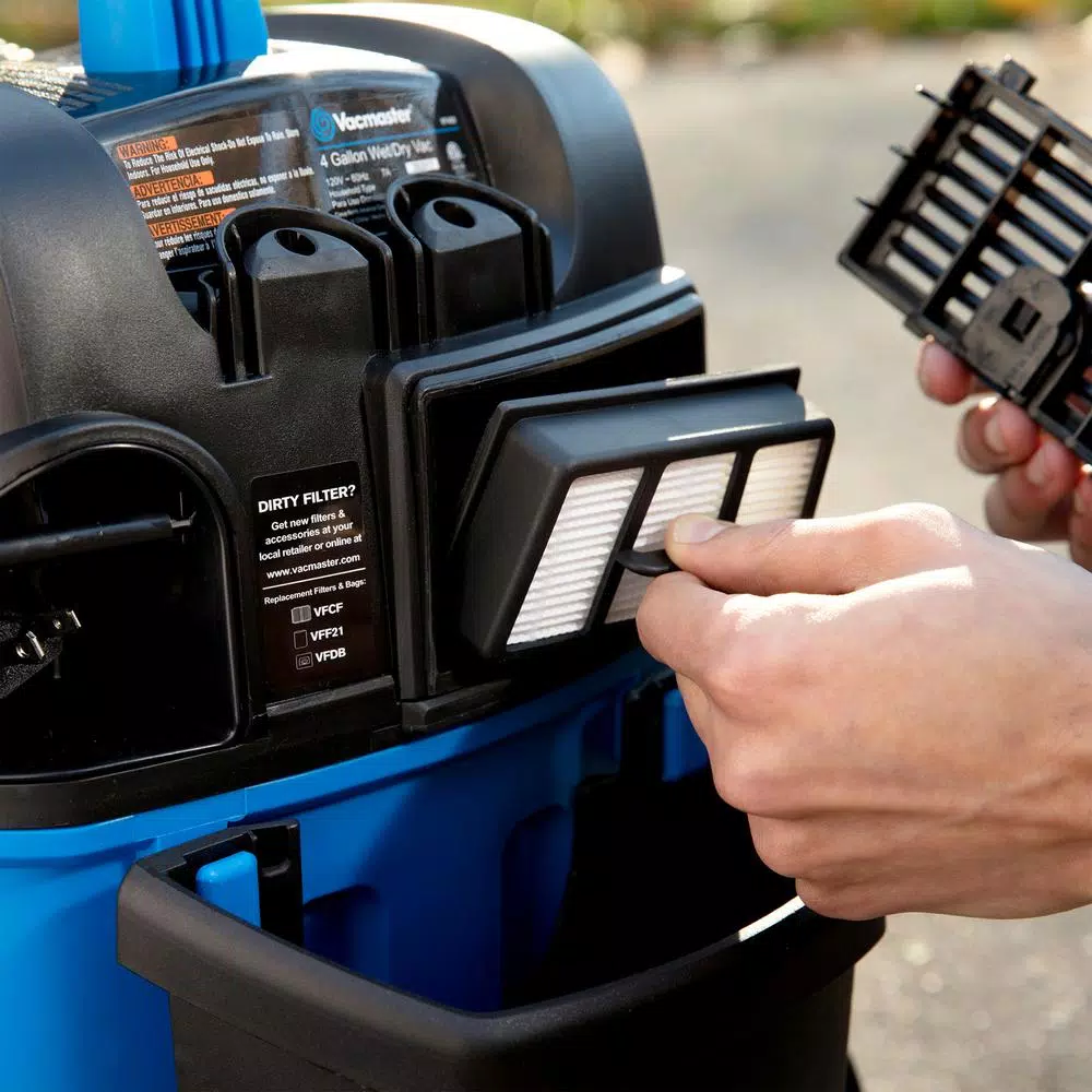 Vacmaster VF409 4 Gal. Wet/Dry Vacuum, 5 Peak HP, Quiet 72 dB Operation