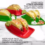 TACO TUESDAY Red Lazy Susan Taco Bar with 16 oz. Removable Warming Pot and 4 Taco Holders thumbnail 5