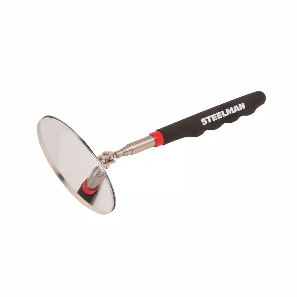 Steelman 41820 29 in. Telescoping Inspection Mirror with 3.25 in. Round Articulating Mirror