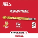 Milwaukee SHOCKWAVE 5/32 in. Titanium Drill Bit with Red Helix, 1/4 in. Hex Shank thumbnail 4
