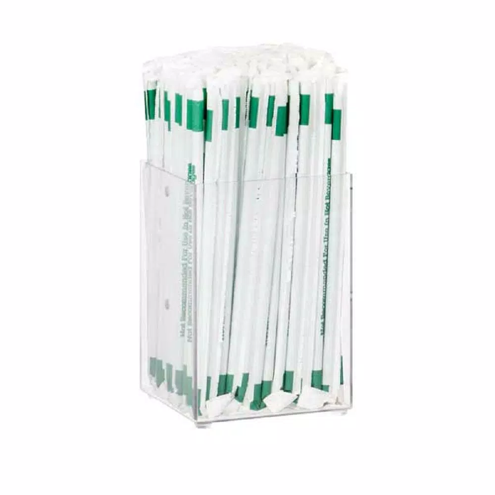 Unbranded Clear Acrylic Countertop Straw and Condiment Holder