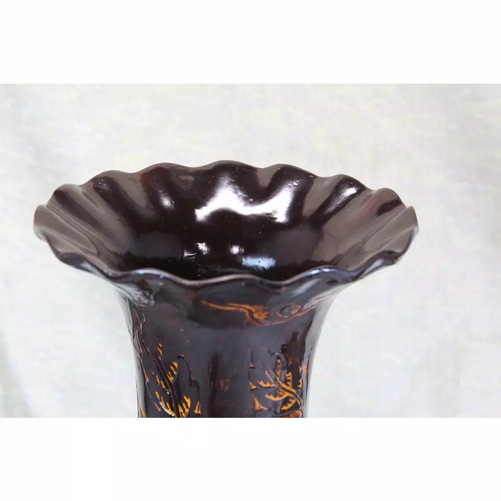 Uniquewise 36 in. Traditional Brown Trumpet Shaped Floor Vase