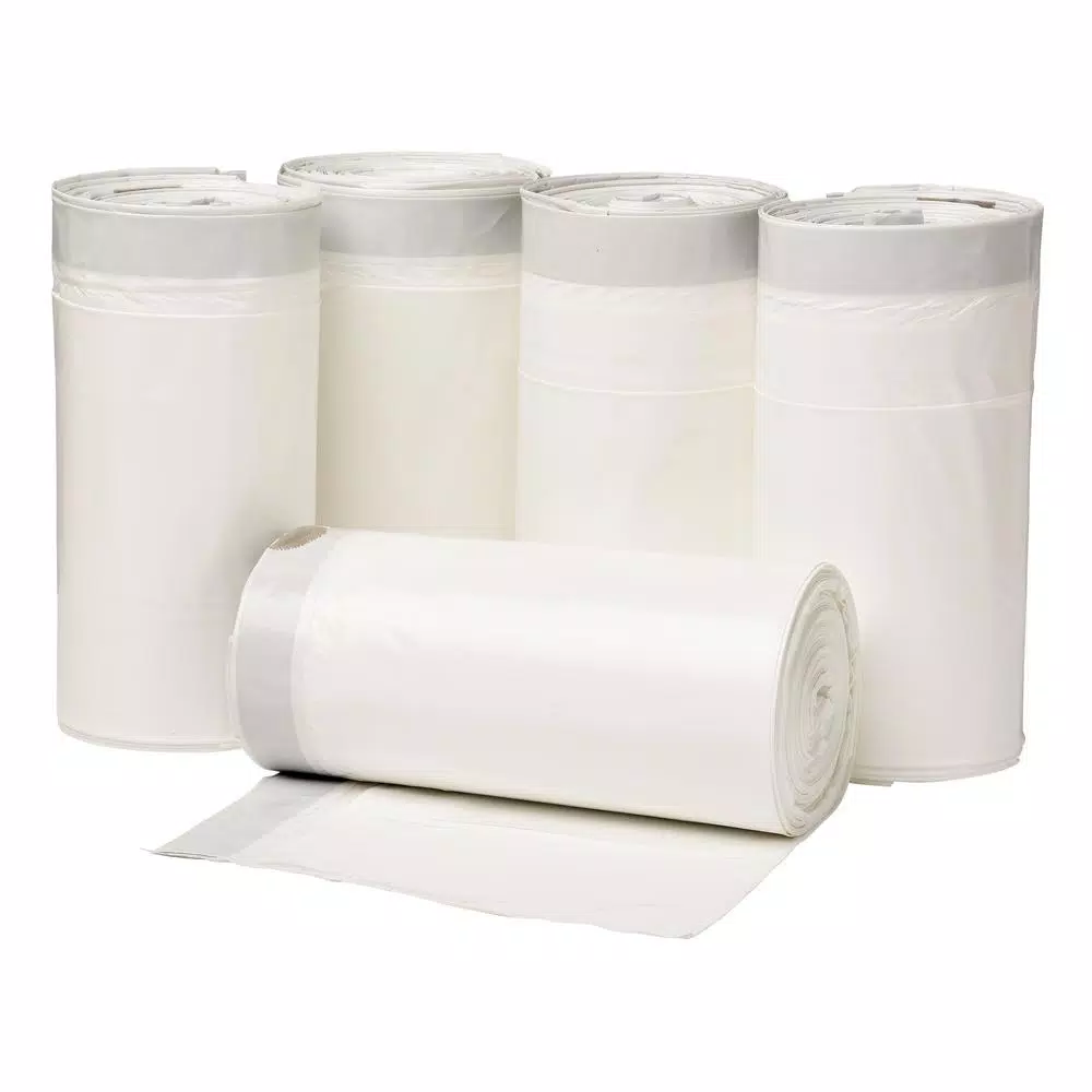 HDX 18 Gal. White Kitchen and Compactor Drawstring Trash Bags, 150-Count
