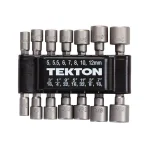TEKTON 14-Piece Power Nut Driver Bit Set, 3/16 in. to 7/16 in. and 5 mm to 12 mm, Hex Shank thumbnail 3