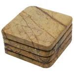 Unbranded Jodhpuri 4-Piece Brown Forest Natural Marble Coaster Set thumbnail 2