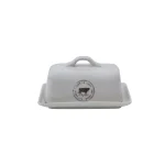 3R Studios White Stoneware Butter Dish Set of 2 - Farm to Table Country Style thumbnail 2