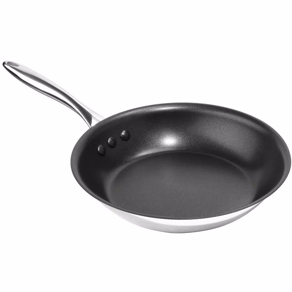 Ozeri Earth Pan ETERNA 12 in. Stainless Steel Nonstick Frying Pan, Black Interior
