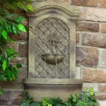Sunnydaze Decor Rosette Resin Florentine Stone Solar Outdoor Wall Fountain thumbnail 3