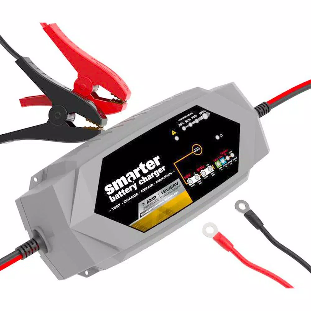 Smartech Products IC-7000 12V/24V 7A Smart Automotive Battery Charger, Maintainer & Repairer
