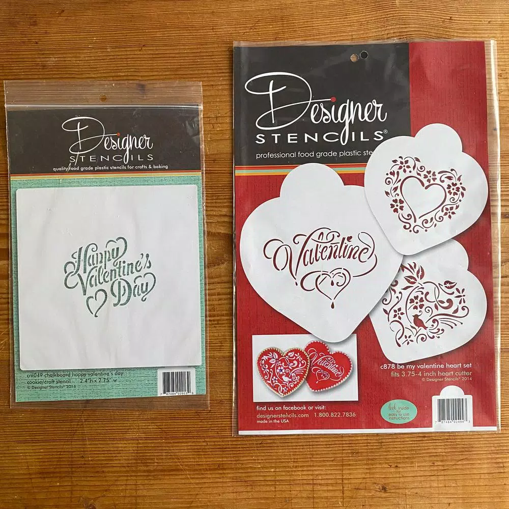 Designer Stencils Be My Valentine Heart Cookie Stencil Bundle - 4 Pattern Set