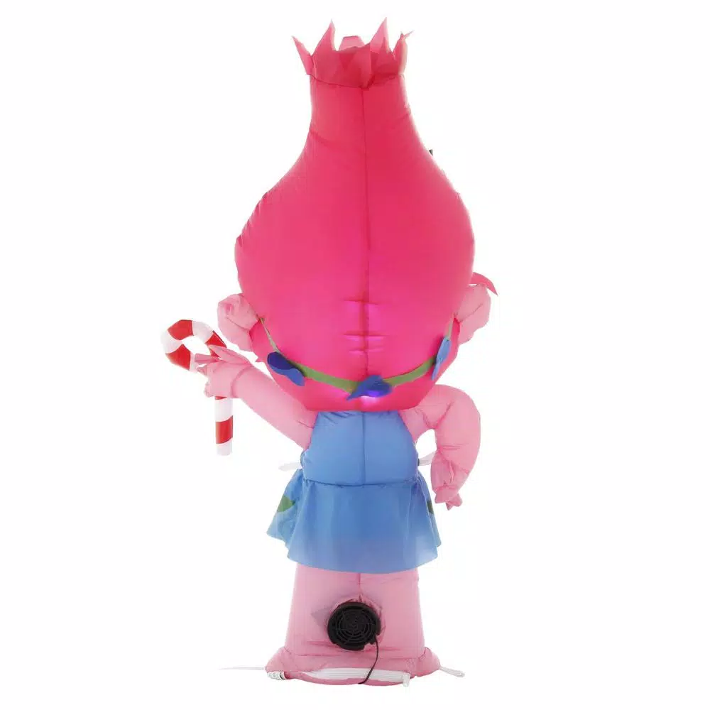 Home Accents Holiday DreamWorks Trolls Poppy Lighted Inflatable with Candy Cane, 3.5 ft Outdoor Holiday Decor