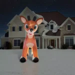 Fraser Hill Farm 15 ft. Pre-Lit Reindeer Christmas Inflatable with Moving Head thumbnail 4