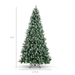 Best Choice Products 9 ft. Unlit Flocked Virginia Pine Artificial Christmas Tree with Pine Cones and Holly Berries thumbnail 7