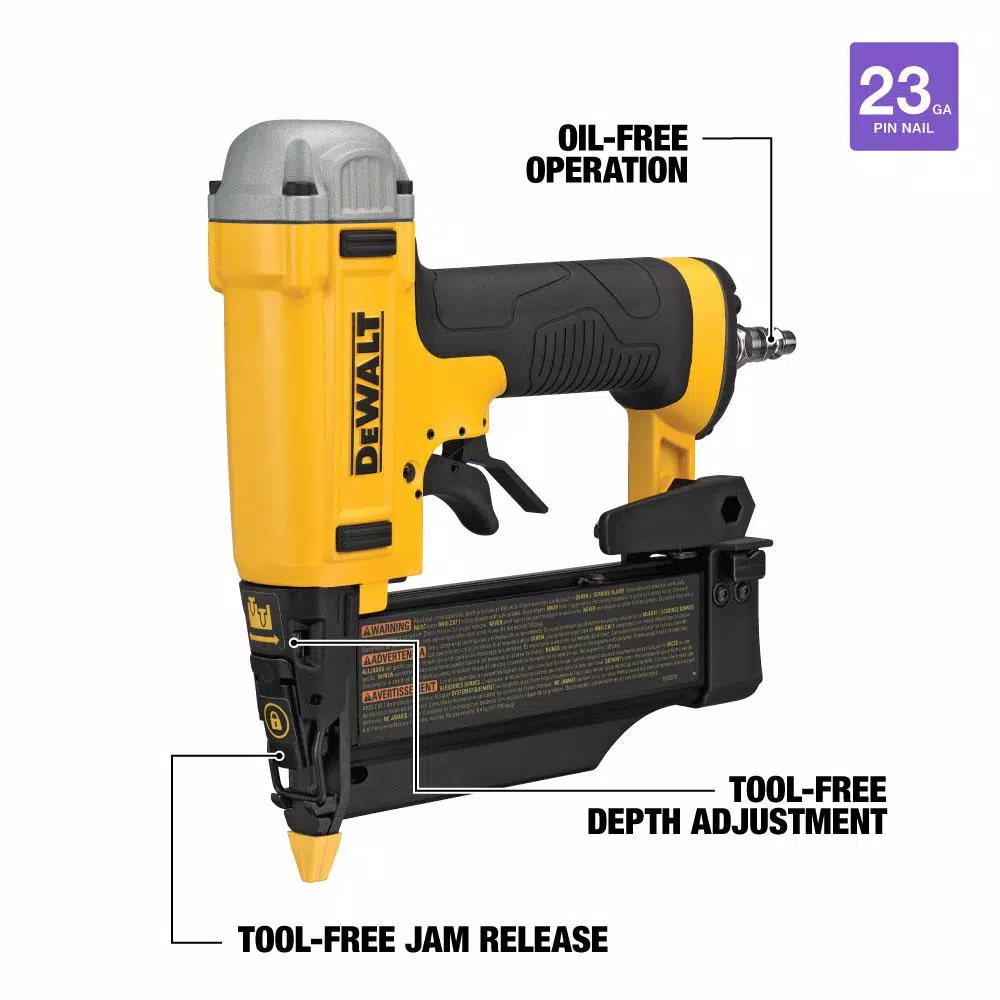 DEWALT 23-Gauge 2 in. Pin Nailer, Corded Air Nailer (DWFP2350K)