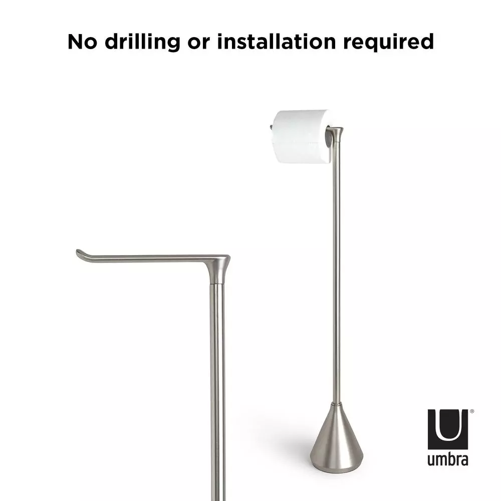 Umbra Pinnacle Freestanding Toilet Paper Holder, Brushed Nickel