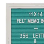 Stonebriar Collection Stonebriar Turquoise Felt Memo Board with White Wash Wooden Frame thumbnail 1