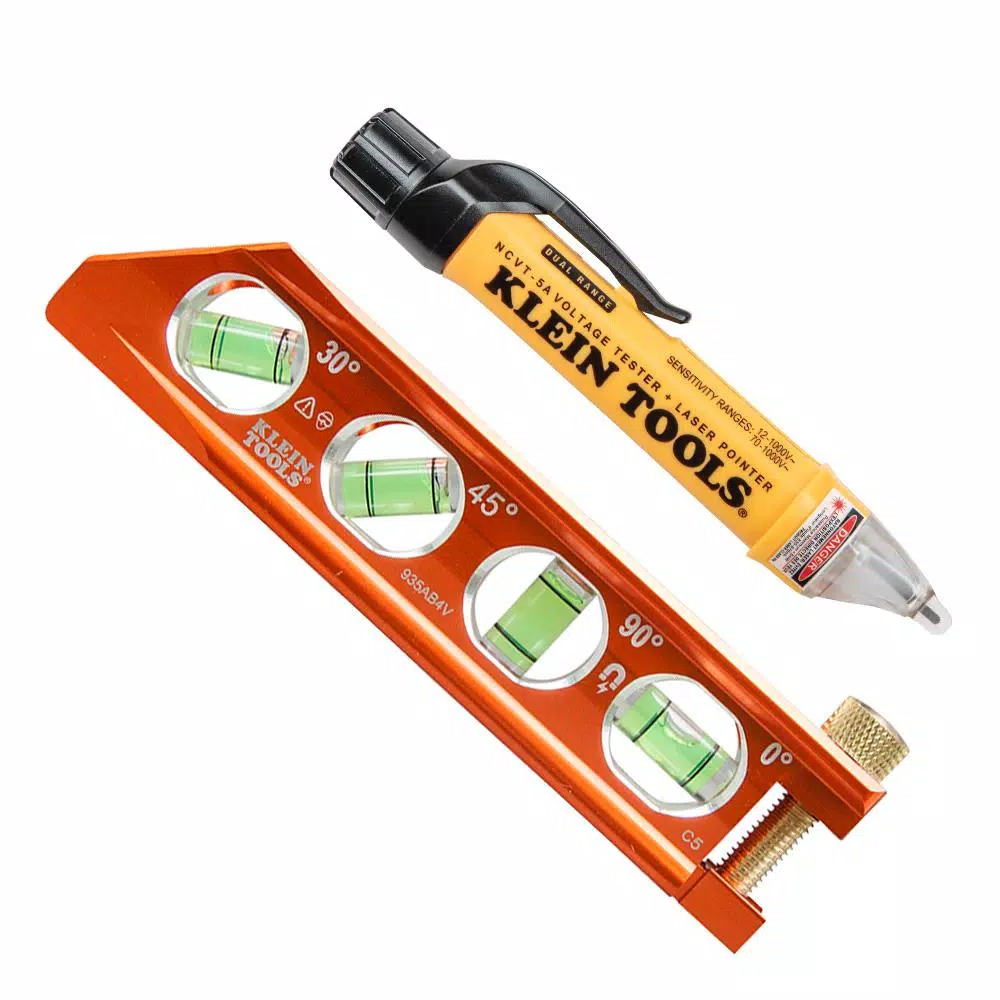 Klein Tools 2-Piece Conduit Level and Non-Contact Voltage Tester Set with Laser Pointer