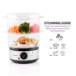 Ovente 2-Tier Electric Food Steamer, 5-Quart Capacity, 400W, Silver thumbnail 4