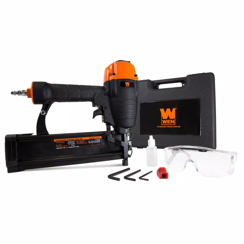 WEN 16-Gauge Pneumatic Straight Finish Nailer with Carrying Case