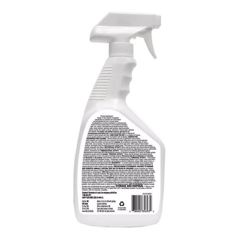 3M TB Quat Disinfectant Ready to Use Cleaner, 32 fl. oz. (Case of 6)