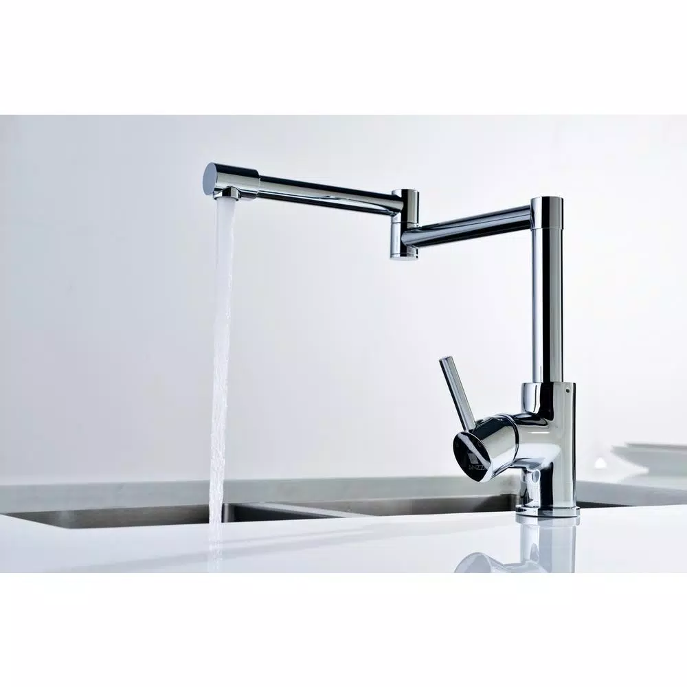 ANZZI Manis Series Deck-Mounted Pot Filler, Polished Chrome