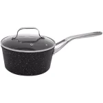 Starfrit The Rock 2 Qt. Aluminum Nonstick Sauce Pot with Glass Lid, Black Speckle thumbnail 2