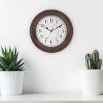 La Crosse Technology 12 in. Round Brown Faux Wood Wall Clock with Silent Quartz Movement thumbnail 5