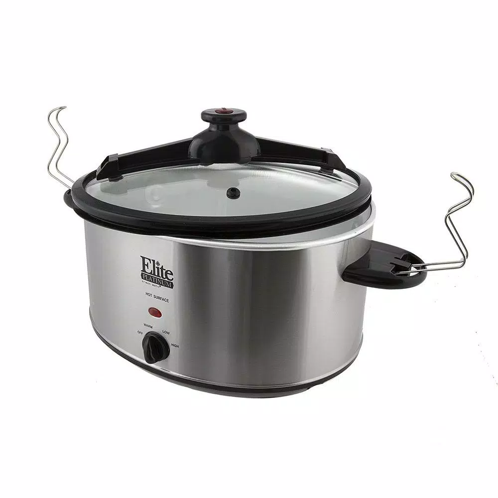 Elite Platinum 8.5 Qt. Stainless Steel Slow Cooker with Locking Lid and Silicone Gasket Seal