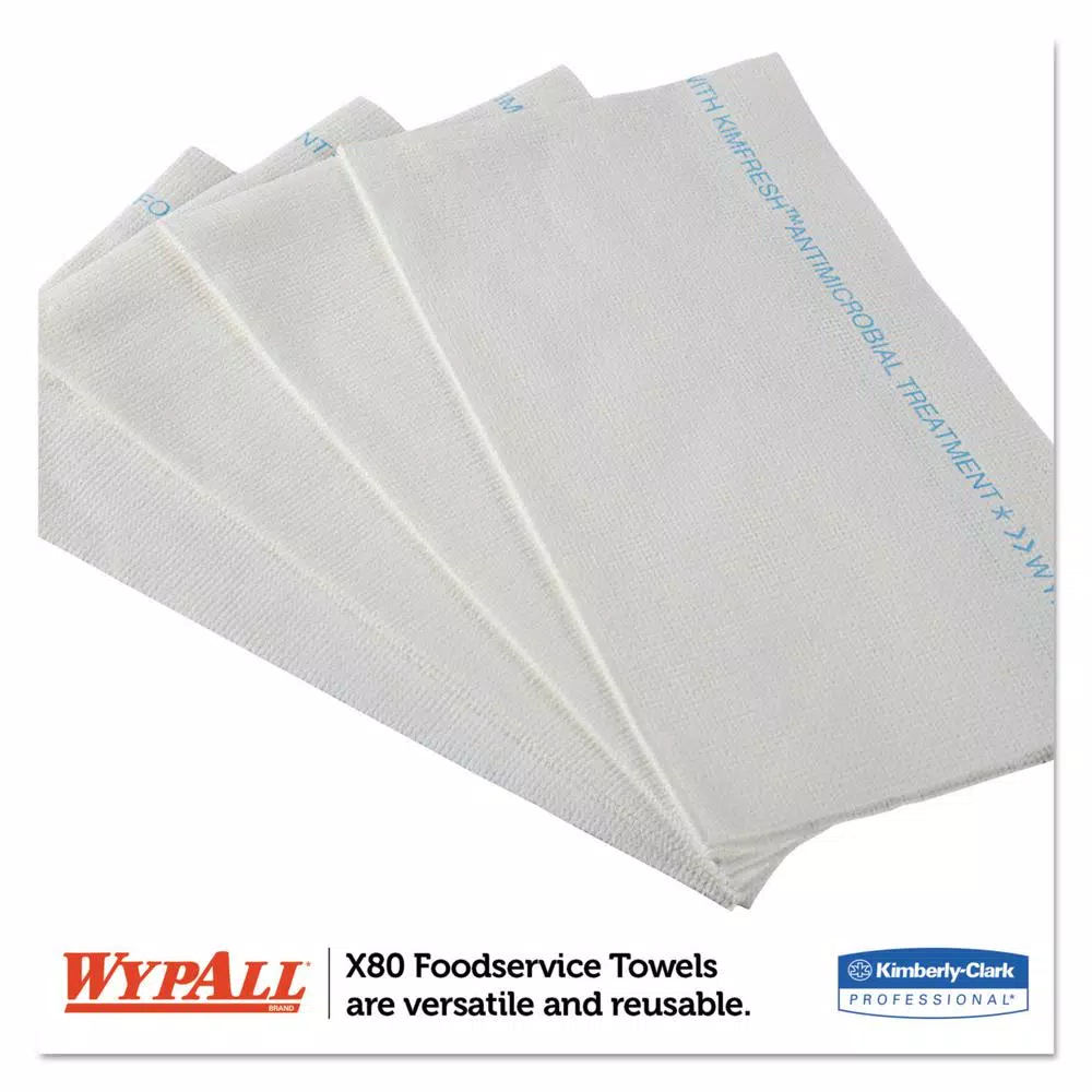 Wypall X80 Foodservice Towels Antimicrobial Hydroknit 12.5 x 23.5 in, 150 Sheets