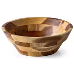 Casa Bellante 12 in. Rubberwood Serving Bowl, 100 fl. oz. Round Wooden Bowl thumbnail 1
