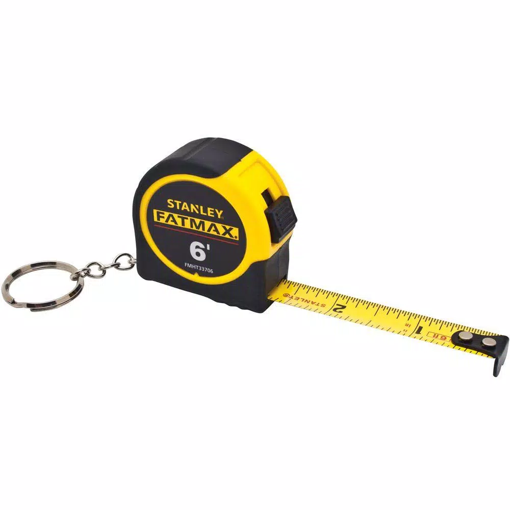 Stanley FATMAX 6 ft. Keychain Pocket Tape Measure, 1/2 in. Width, Metal Blade