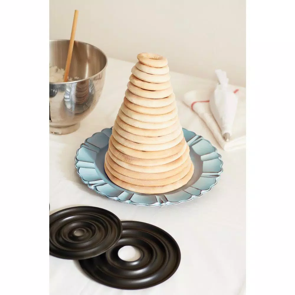 Fox Run 6-Piece Kransekake Mold Set - Nonstick Steel Rings for Traditional Norwegian Wedding Cake