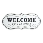 Unbranded Welcome to Our Home Cast Iron Plaque - Black and White Farmhouse Wall Decor thumbnail 2