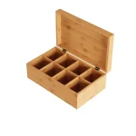 Classic Cuisine 8-Compartment Bamboo Tea Box Storage Organizer thumbnail 1
