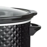 Brentwood Appliances 7 Qt. Black Slow Cooker with Removable Ceramic Pot and Tempered Glass Lid thumbnail 3