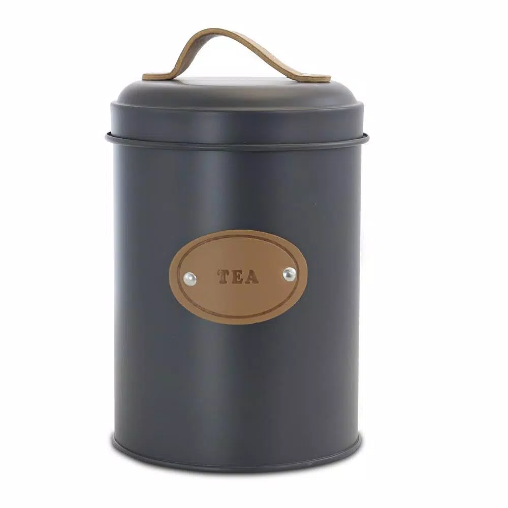 MegaChef 5-Piece Metal Kitchen Canister Set with Lids, Gray