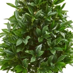 Nearly Natural 44-In. Bay Leaf Cone Topiary Artificial Tree with White Planter, Indoor/Outdoor UV-Resistant thumbnail 2