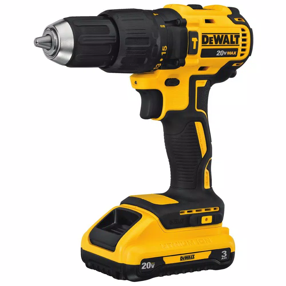 DEWALT 20V MAX XR Brushless 1/2 in. Compact Hammer Drill Kit with 3.0Ah Battery, Charger, and Adapter
