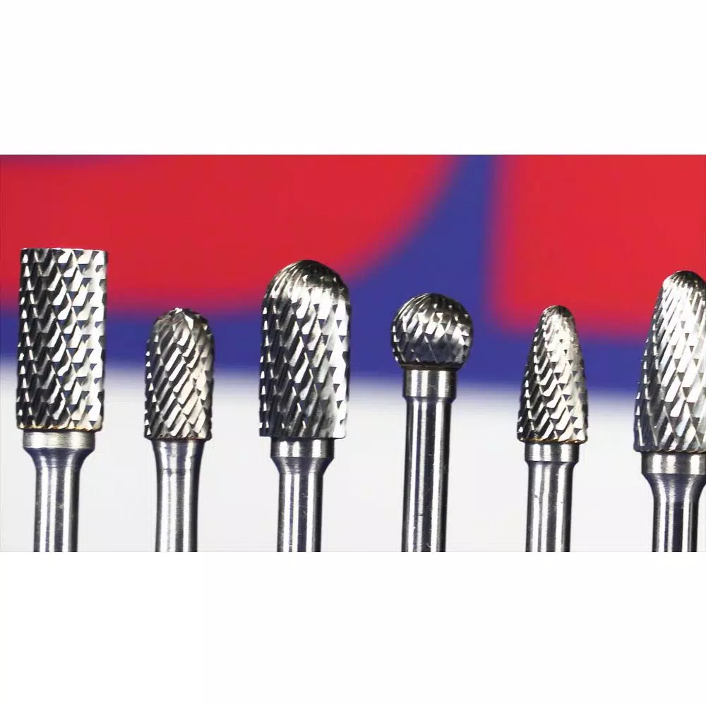 Drill America 1/4 in. x 5/8 in. Cylindrical End Cut Solid Carbide Burr Rotary File Bit