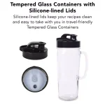 Tribest PBG-5001 Glass Personal Blender with Vacuum Technology, 4-Speed, Chrome thumbnail 6