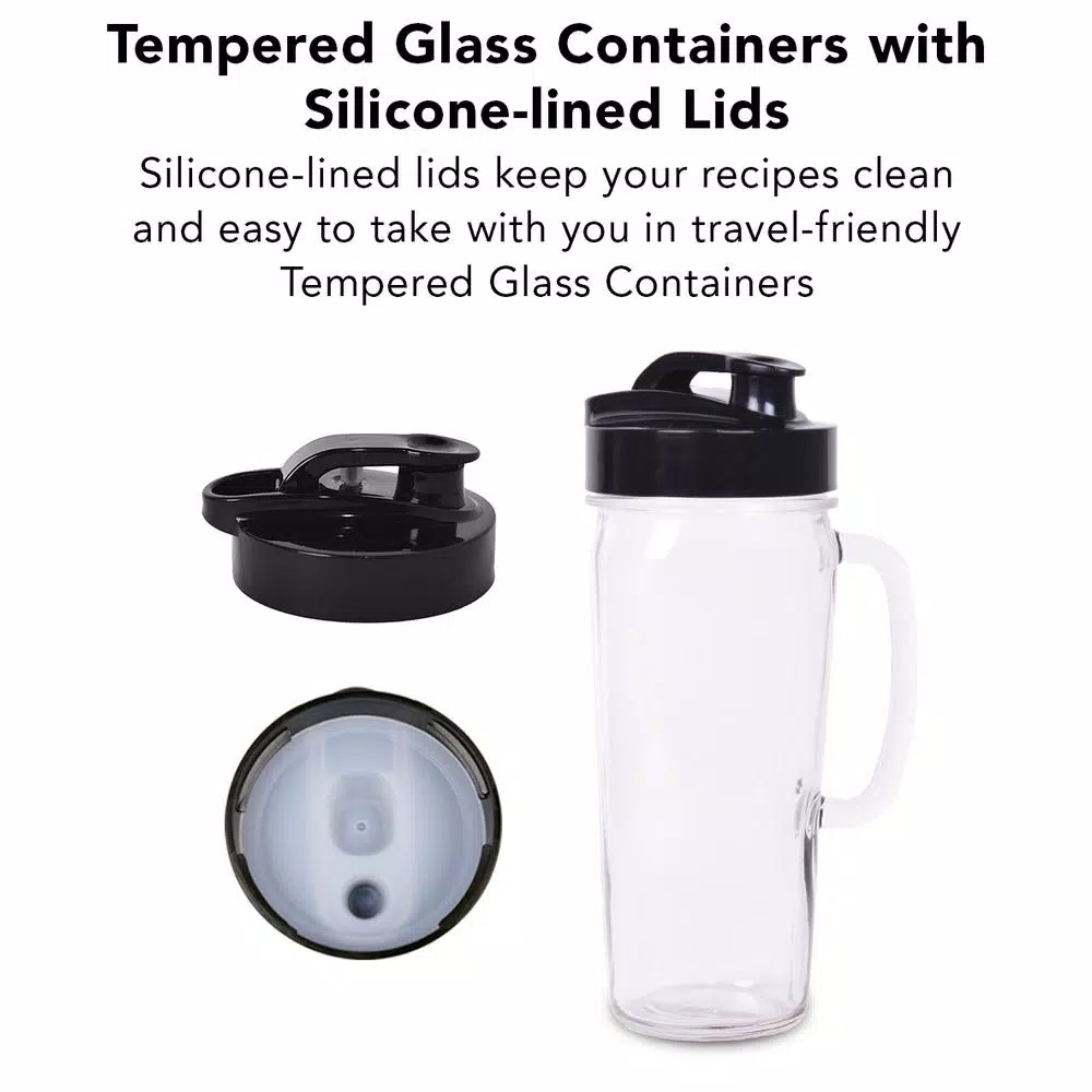 Tribest PBG-5001 Glass Personal Blender with Vacuum Technology, 4-Speed, Chrome