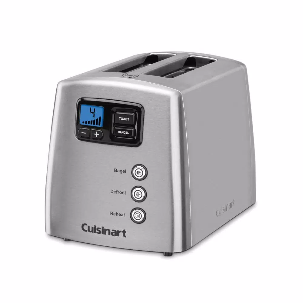 Cuisinart 2-Slice Silver Wide Slot Touch to Toast Toaster with LCD Countdown