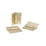 Global Door Controls 4.5 in. x 4.5 in. Satin Brass Steel Spring Hinge (Set of 3) thumbnail 1